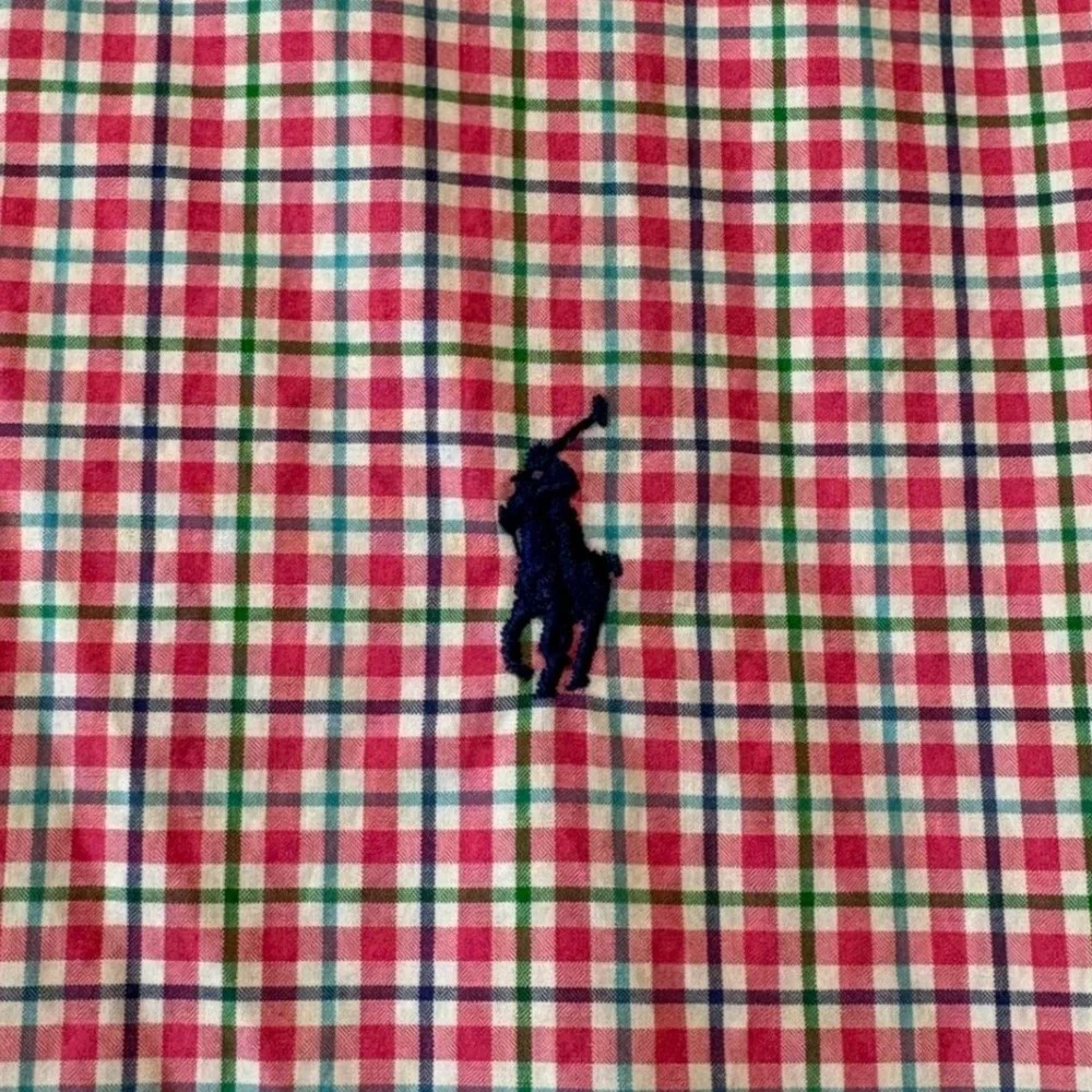 Polo Ralph Lauren Mens XXL Slim Fit Plaid Button Down Shirt‎ Pink Green Blue